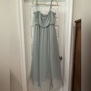 After Six Soft Gray Ruffled Dress
